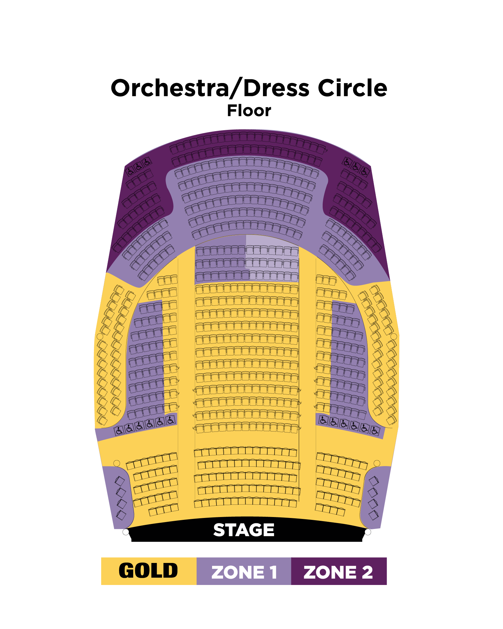 Orchestra/Dress Circle Seating Map