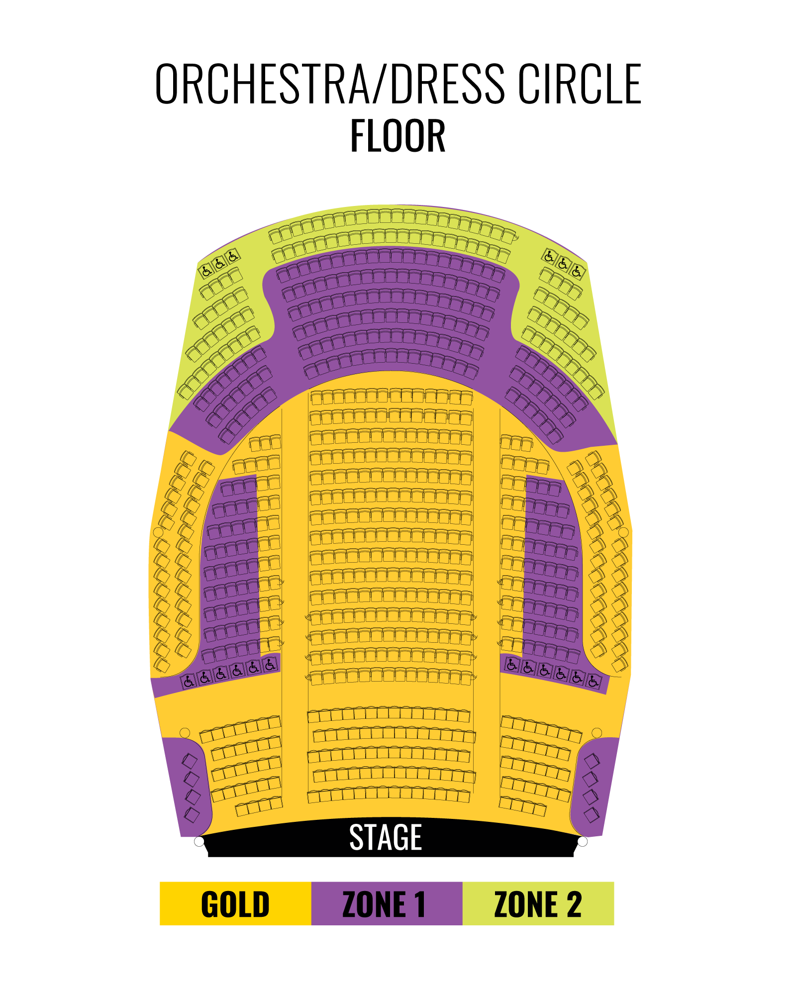 Orchestra/Dress Circle Seating Map