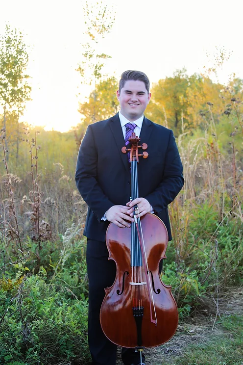 Turner Sperry with Cello in field