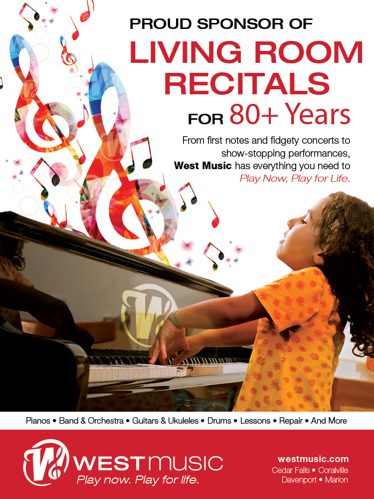 West Music Ad - Proud sponsor of Living Rom recitals