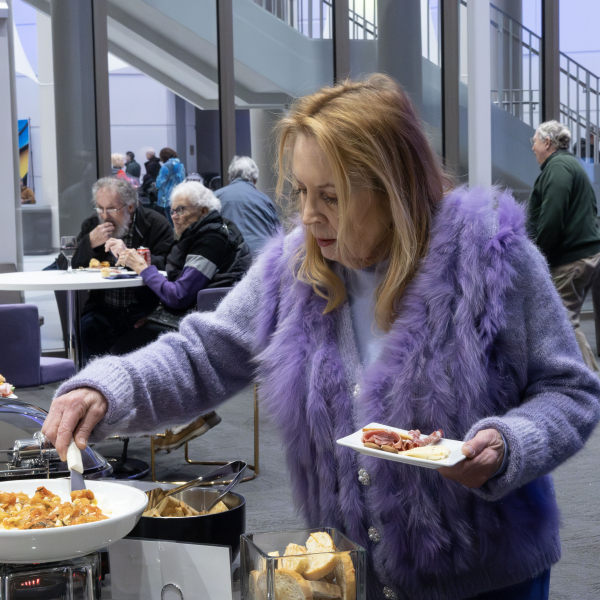 guest enjoying appetizers