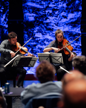 Elias String Quartet members in performance