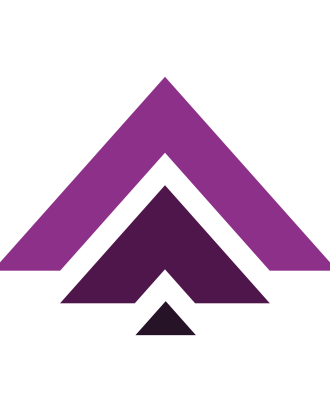 Three upward facing arrows in shades of purple